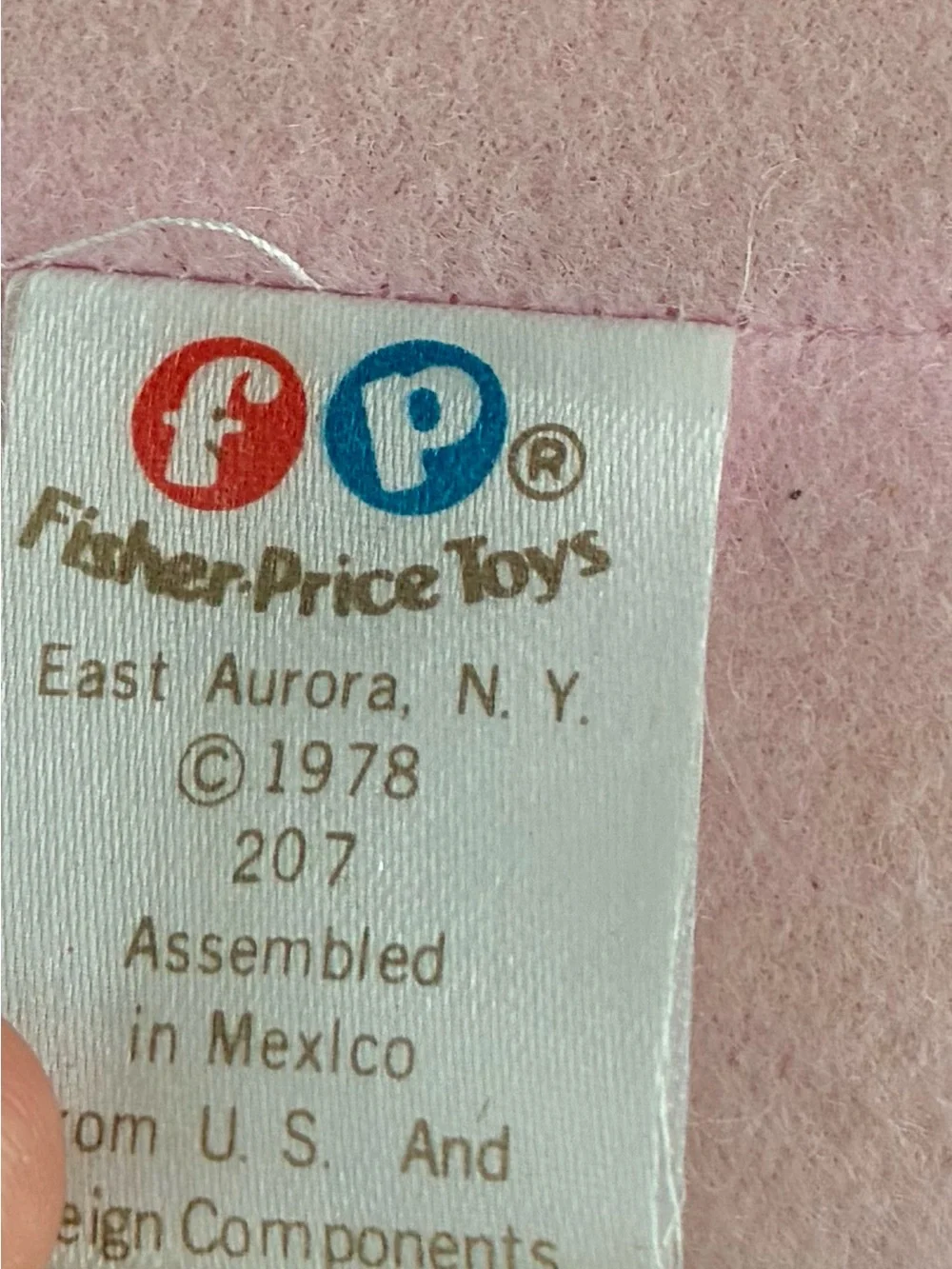 Vintage 1978 Fisher Price My Sleepy Baby Doll Pink Outfit 20”
